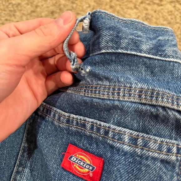 Dickies Carpenter Utility Pocket Workwear Blue Denim Distressed Jeans Sz.38x30 - Picture 4 of 8